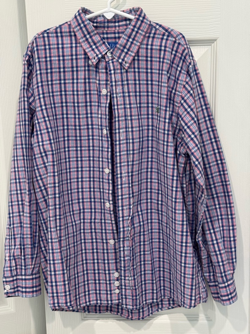 Boy’s Button-Down Plaid Shirt - Pink & Blue
